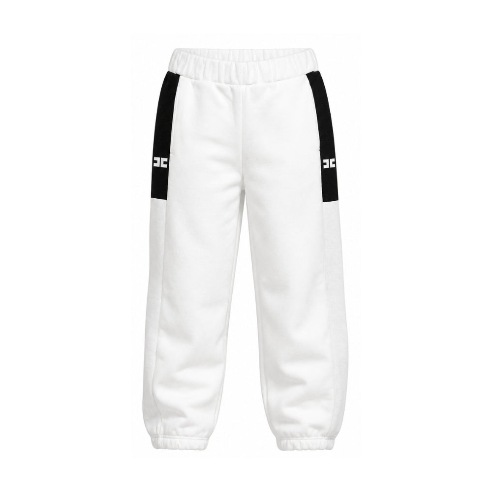 Pantaloni sportivi per bambina Elisabetta Franchi La Mia Bambina bianchi con logo sul davanti EFPA327CFF017 0077 ElISABETTA FRANCHI KIDS