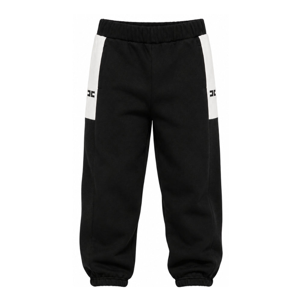 Pantaloni sportivi per bambina Elisabetta Franchi La Mia Bambina neri con logo sul davanti EFPA327CFF017 N101 ElISABETTA FRANCHI KIDS