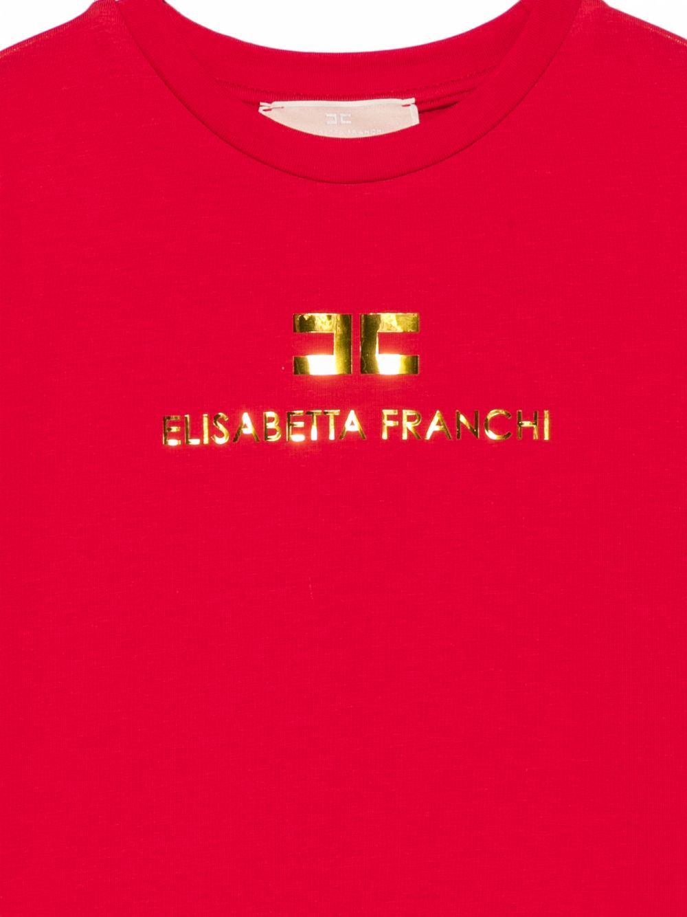 T-shirt per bambina Elisabetta Franchi La Mia Bambina rossa con logo sul davanti EFTS267CJE018 3328 ElISABETTA FRANCHI KIDS