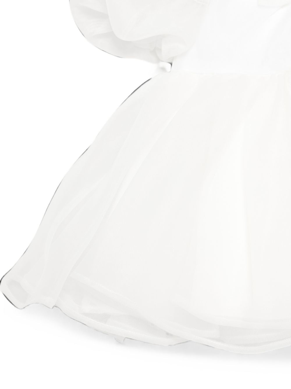 Abito per neonata Elisabetta Franchi La Mia Bambina bianco a sbuffo con dettaglio fiocco EGAB2420OR037 0004 ElISABETTA FRANCHI KIDS