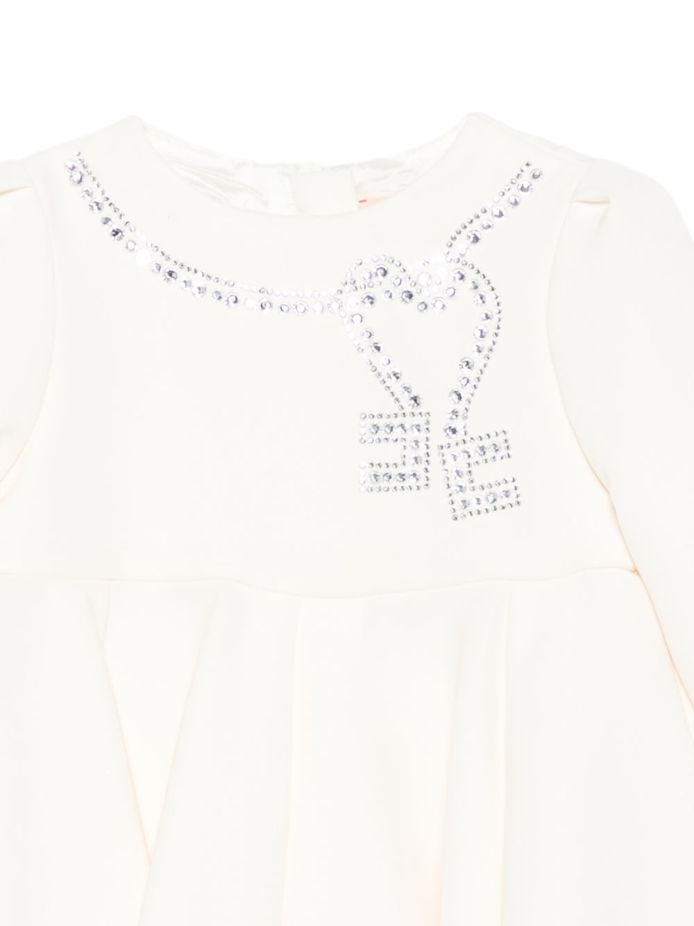 Abito per neonata Elisabetta Franchi La Mia Bambina bianco crema impreziosito da cristalli EGAB2440GA022 0075 ElISABETTA FRANCHI KIDS