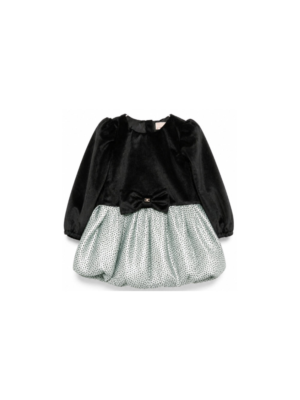 Abito per neonata Elisabetta Franchi La Mia Bambina nero con dettaglio a fiocco EGAB2520VE018 D579 ElISABETTA FRANCHI KIDS