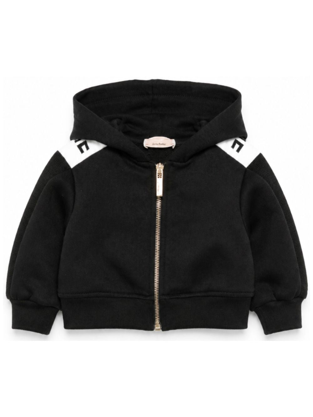 Felpa per neonata Elisabetta Franchi La Mia Bambina nera con chiusura con zip sul davanti EGFE064CFF017 N101 ElISABETTA FRANCHI KIDS