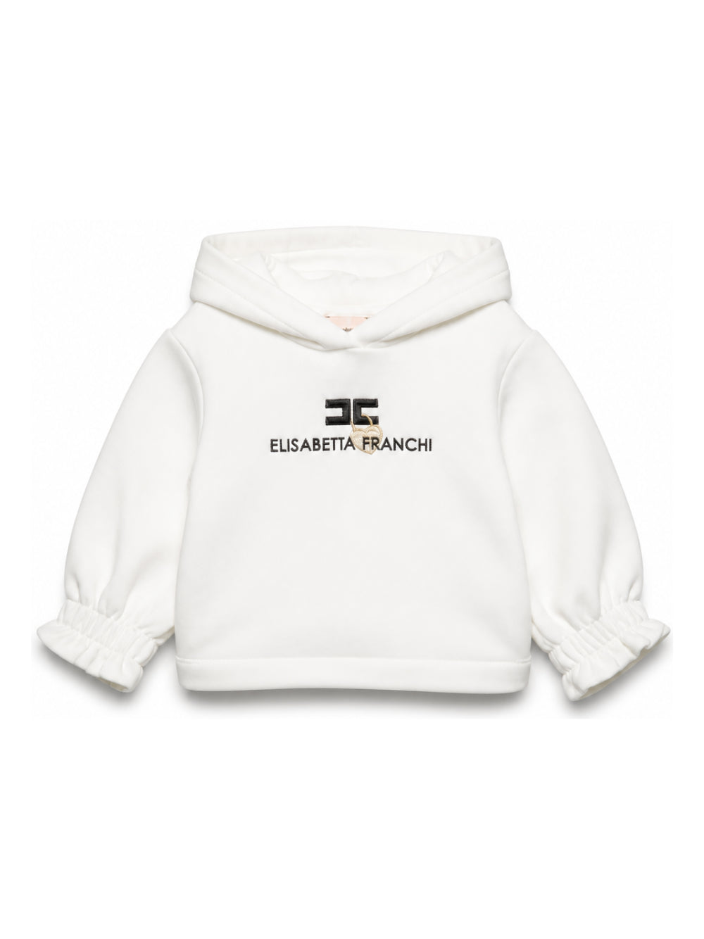 Felpa per neonata Elisabetta Franchi La Mia Bambina bianca con logo sul davanti EGFE065CFF017 0126 ElISABETTA FRANCHI KIDS