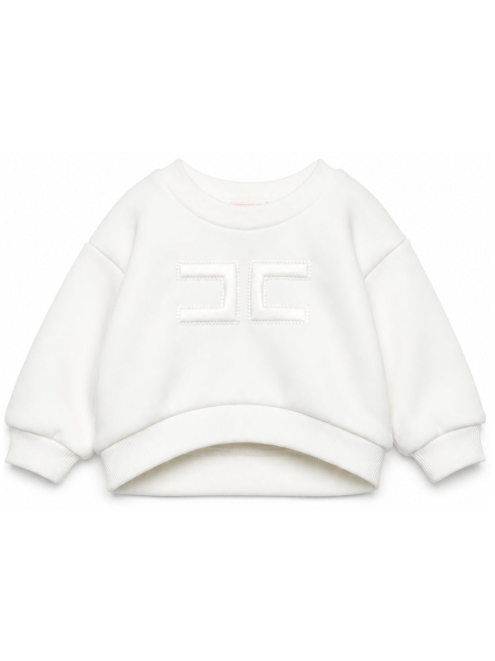 Felpa per neonata Elisabetta Franchi La Mia Bambina bianca con logo EGFE067CFF017 0067 ElISABETTA FRANCHI KIDS