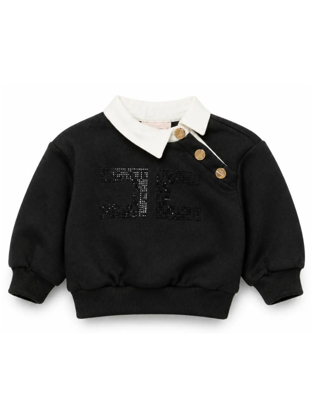 Felpa per neonata Elisabetta Franchi La Mia Bambina nera con strass EGFE0680FF002 DN00 ElISABETTA FRANCHI KIDS