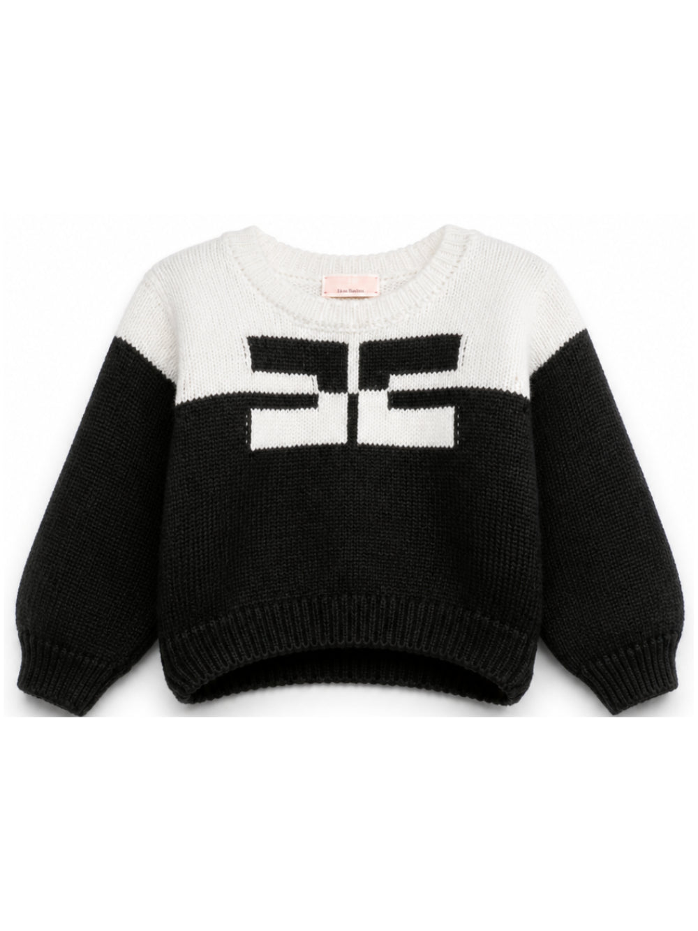 Maglione per neonata Elisabetta Franchi La Mia Bambina bianco e nero con design color-block EGMA053CFL098 0759 ElISABETTA FRANCHI KIDS