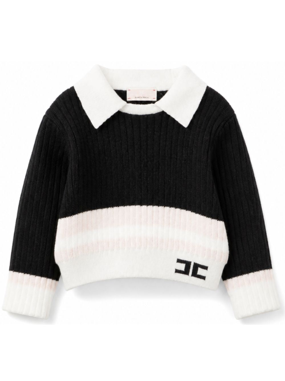 Maglione per neonata Elisabetta Franchi La Mia Bambina multicolore con colletto classico EGMA054CFL040 D581 ElISABETTA FRANCHI KIDS