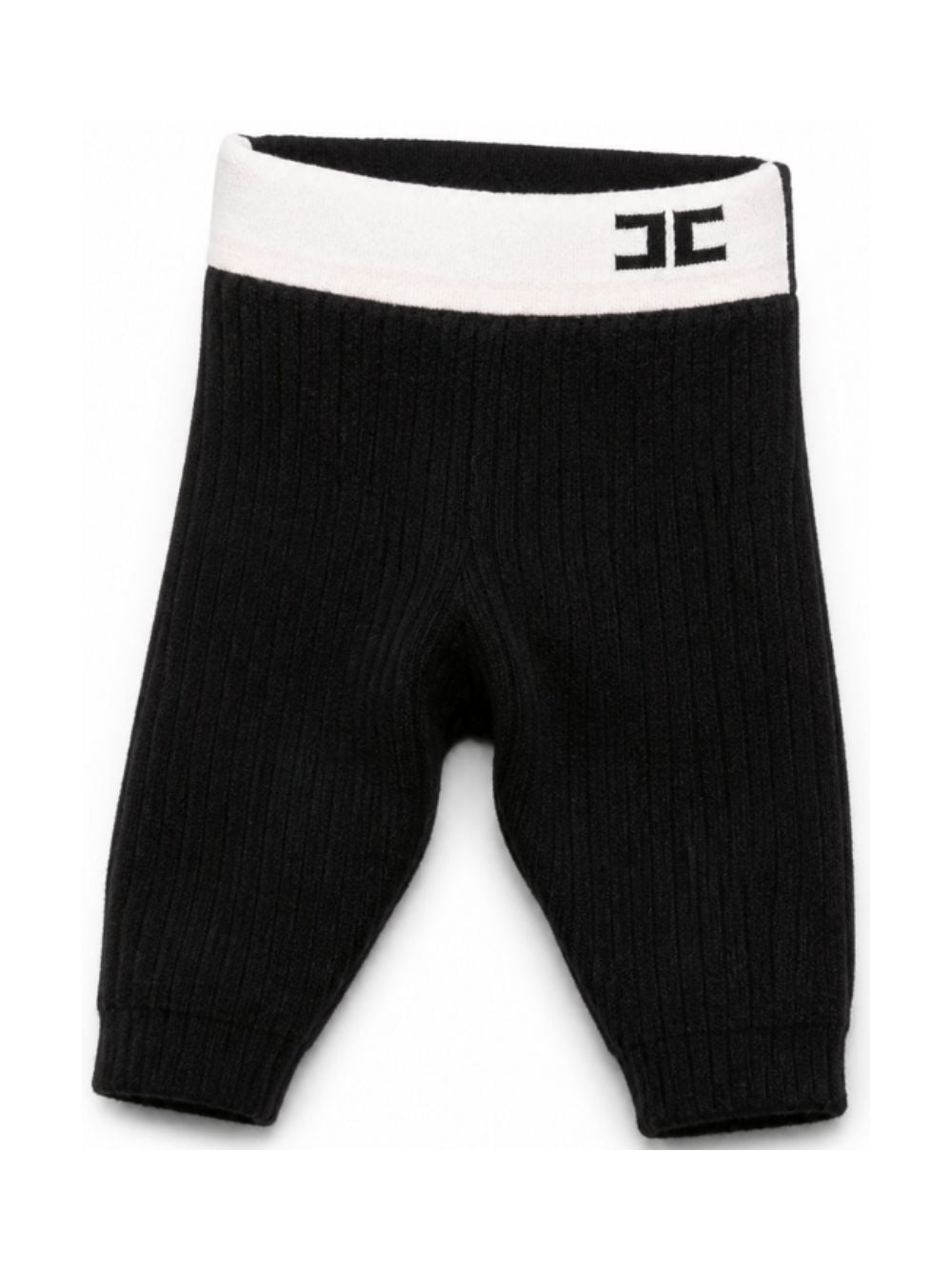 Pantaloni per neonata Elisabetta Franchi La Mia Bambina neri con trama a coste EGPA100CFL040 D581 ElISABETTA FRANCHI KIDS