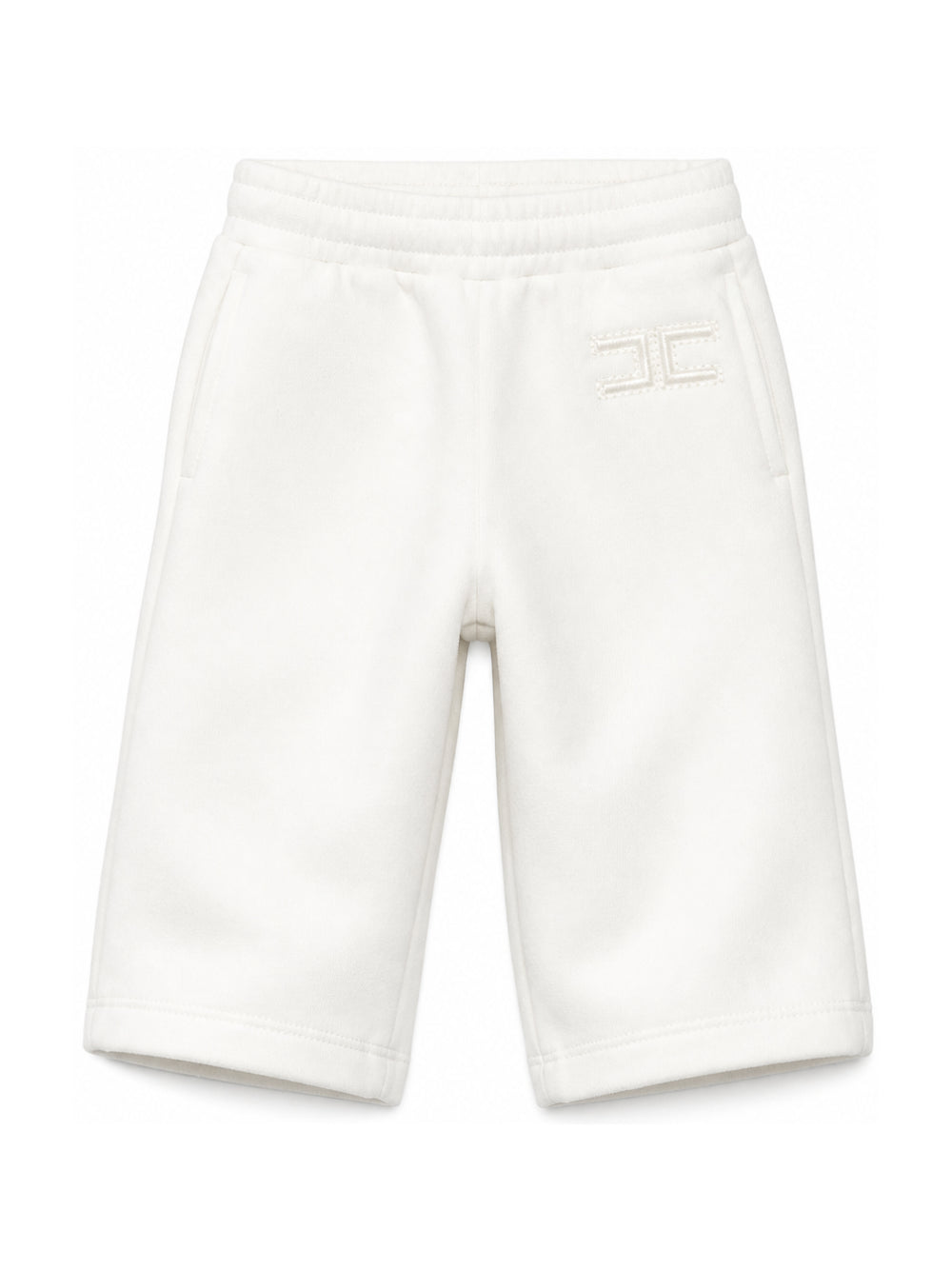 Pantaloni sportivi per neonata Elisabetta Franchi La Mia Bambina bianchi con logo EGPA101CFF017 0067 ElISABETTA FRANCHI KIDS