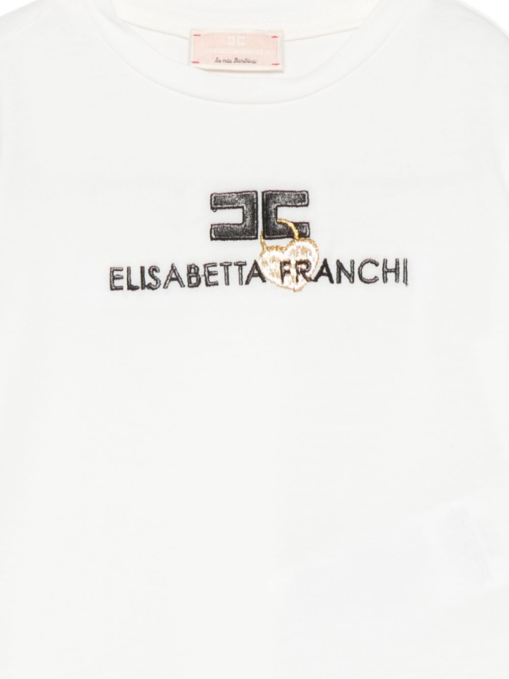 T-shirt per neonata Elisabetta Franchi La Mia Bambina bianca con logo sul davanti EGTS116CJE018 0156 ElISABETTA FRANCHI KIDS