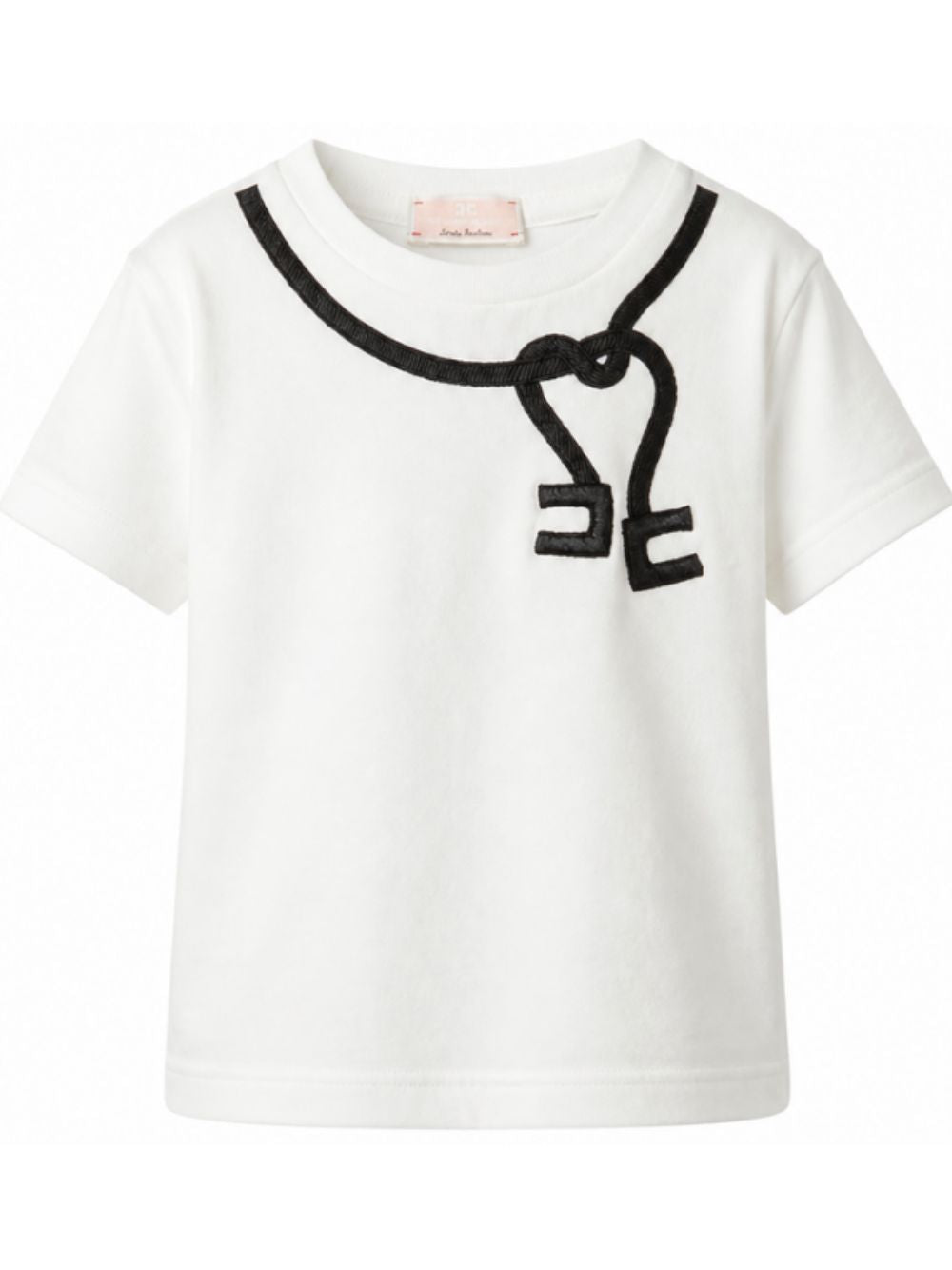 T-shirt per neonata Elisabetta Franchi La Mia Bambina bianca con dettaglio sul collo EGTS119CJE018 0178 ElISABETTA FRANCHI KIDS