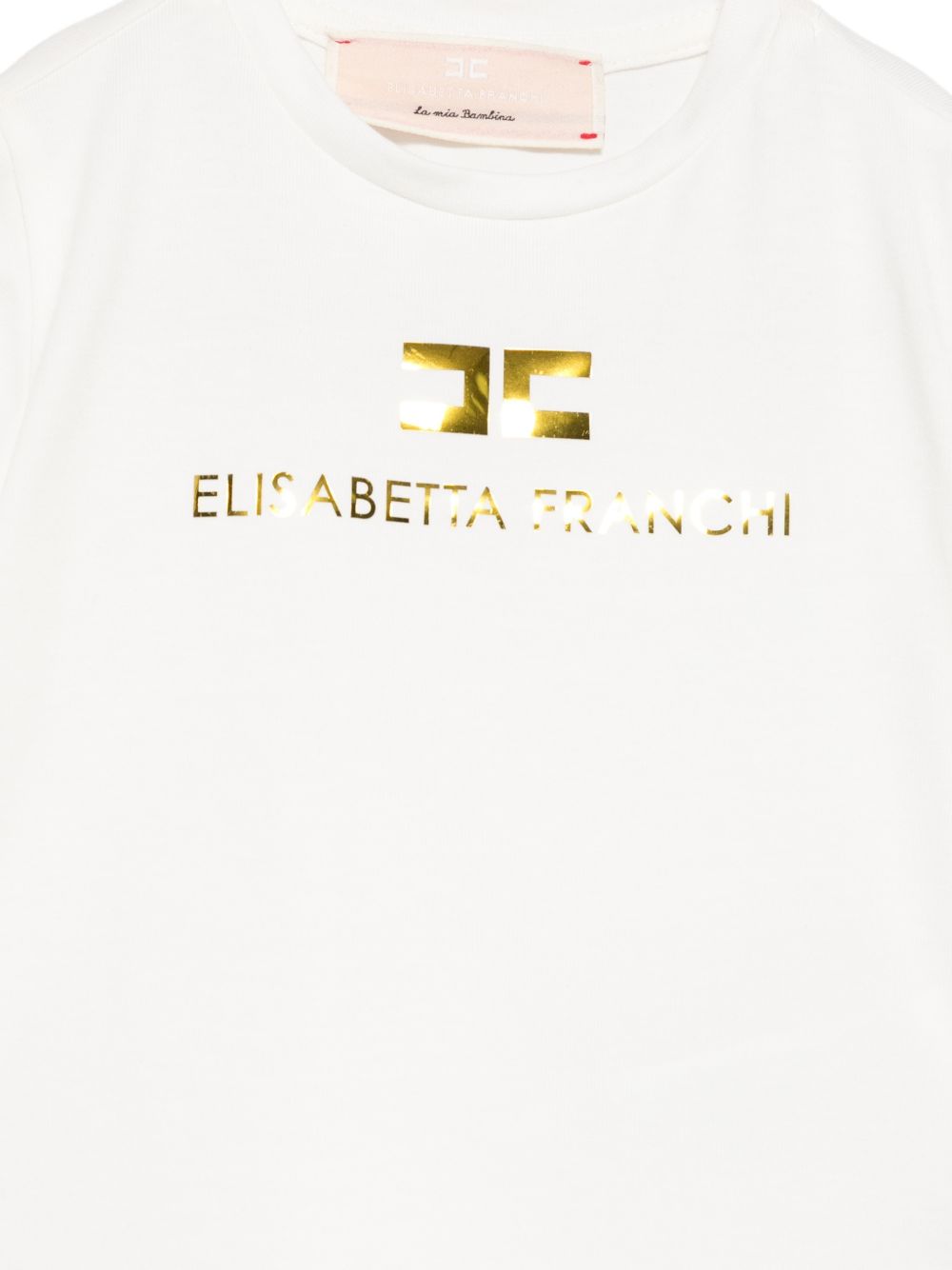 T-shirt per neonata Elisabetta Franchi La Mia Bambina bianca con logo sul davanti EGTS120CJE018 0045 ElISABETTA FRANCHI KIDS