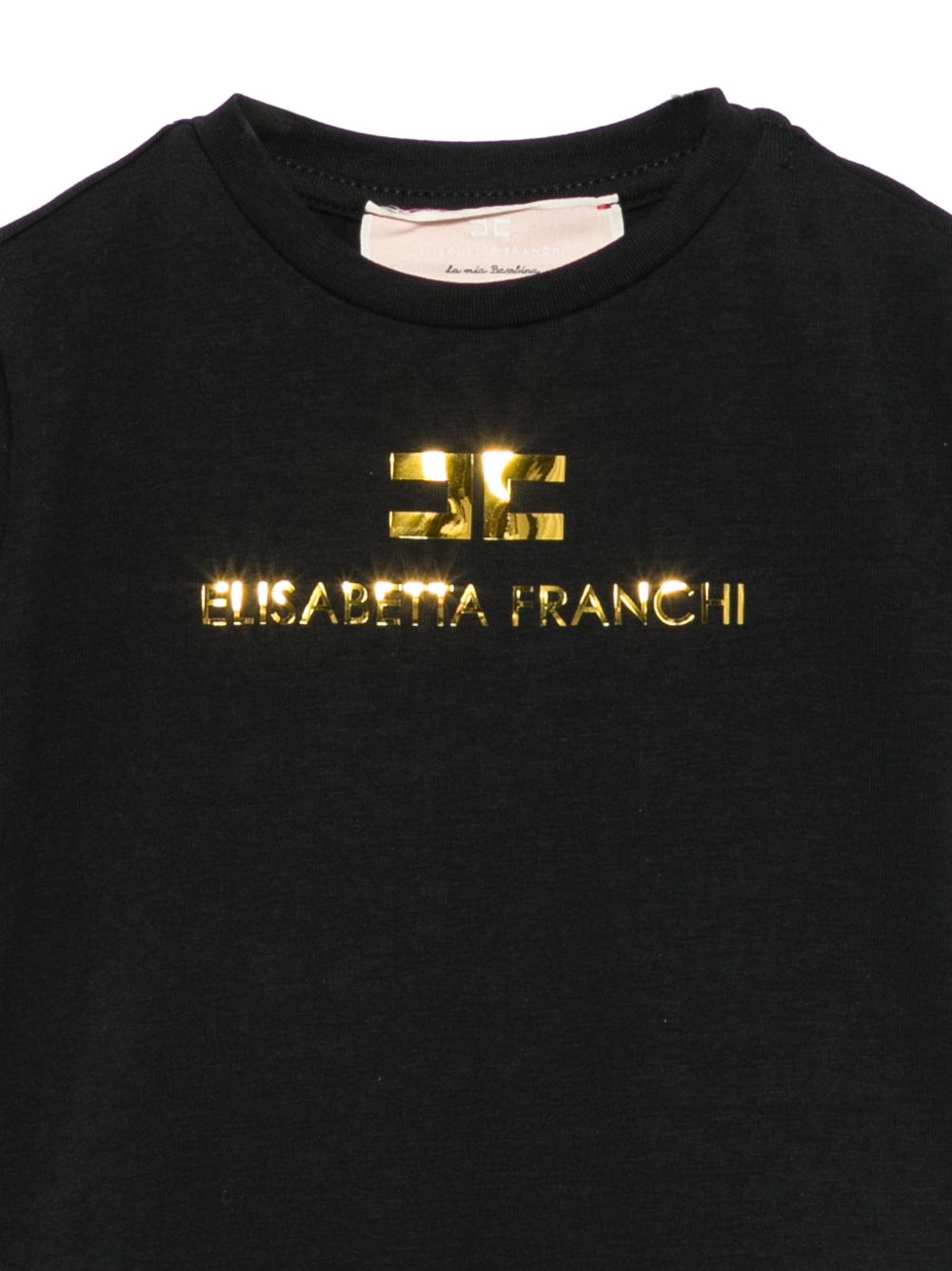 T-shirt per neonata Elisabetta Franchi La Mia Bambina nera con logo sul davanti EGTS120CJE018 N005 ElISABETTA FRANCHI KIDS