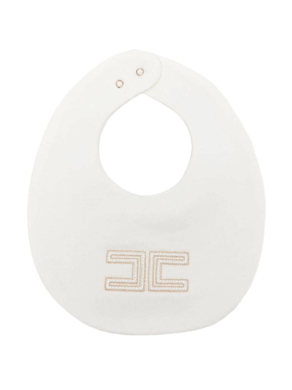 Bavaglino per neonata Elisabetta Franchi La Mia Bambina bianco con logo ENBA0730FF002 0115 ElISABETTA FRANCHI KIDS