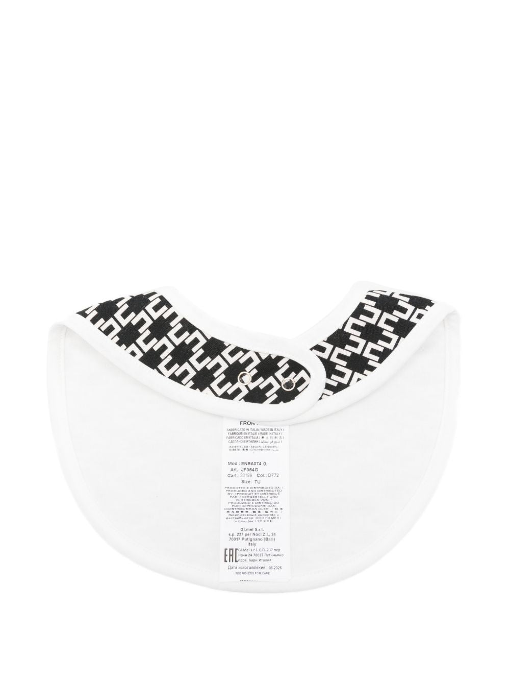 Bavaglino per neonato Elisabetta Franchi La Mia Bambina nero con monogramma ENBA0740JF054G D772 ElISABETTA FRANCHI KIDS