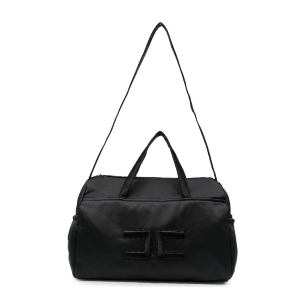 Borsa fasciatoio per neonata Elisabetta Franchi La Mia Bambina nera con logo sul davanti ENBO0290RA016 N000 ElISABETTA FRANCHI KIDS