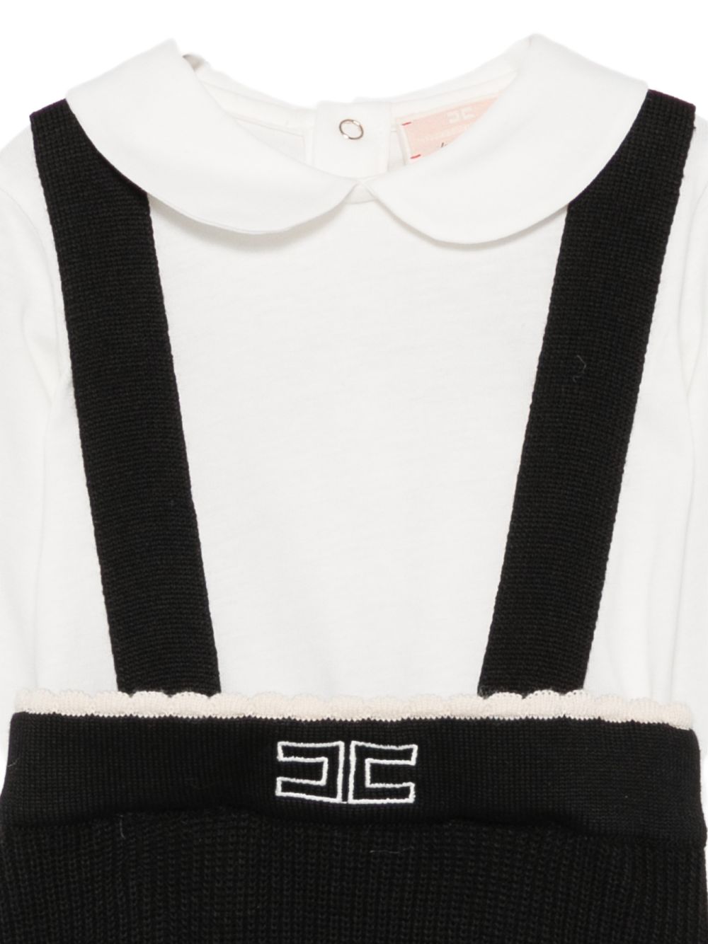 Completo per neonata Elisabetta Franchi La Mia Bambina Kids multicolore con salopette con logo ricamato ENCD126CFL001 N101 ElISABETTA FRANCHI KIDS