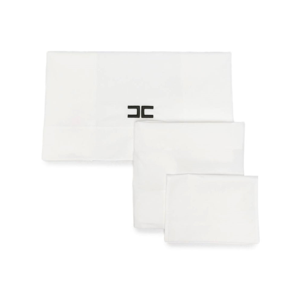 Set di biancheria per neonata Elisabetta Franchi La Mia Bambina bianco con logo sul davanti ENLE0210CA270 0100 ElISABETTA FRANCHI KIDS