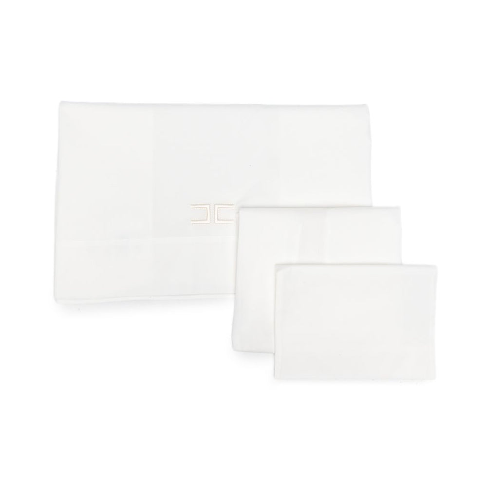 Set di biancheria per neonata Elisabetta Franchi La Mia Bambina bianco con logo sul davanti ENLE0210CA270 0195 ElISABETTA FRANCHI KIDS