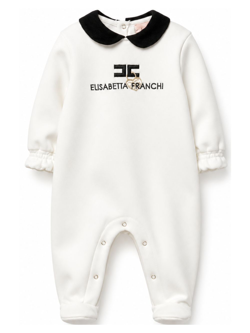 Tutina per neonata Elisabetta Franchi La Mia Bambina bianca con colletto Peter Pan ENTU1630FF002 0076 ElISABETTA FRANCHI KIDS
