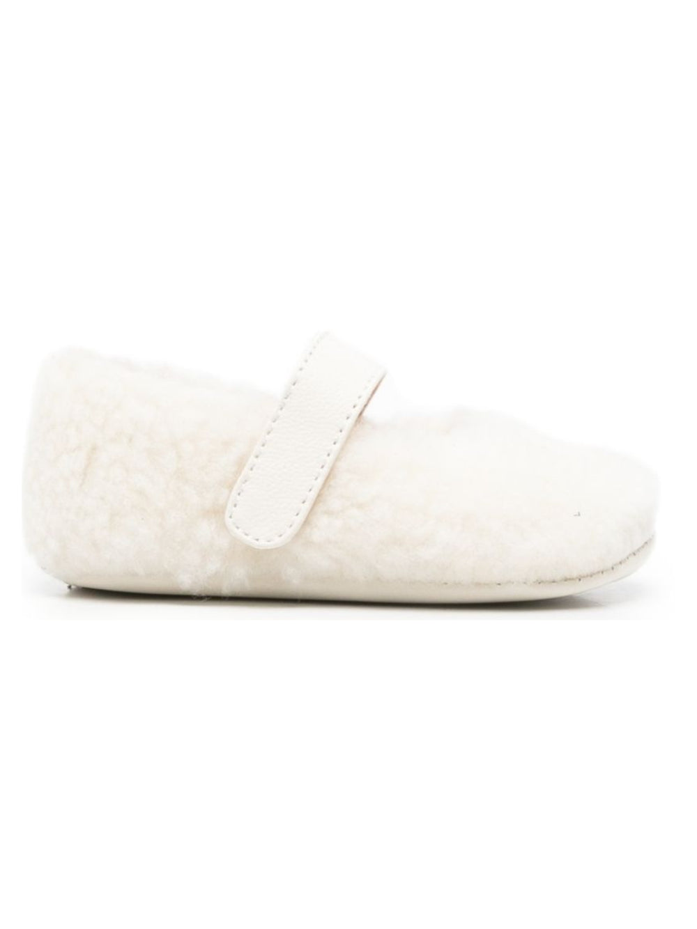 Ballerine per neonata Elisabetta Franchi La Mia Bambina bianche in pelliccia sintetica con placca logo F0A3E06111981 138 ElISABETTA FRANCHI KIDS