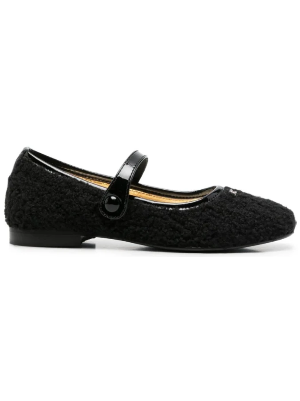 Ballerine per bambina Elisabetta Franchi La Mia Bambina nere con placca con logo F4A3E06271980 999 ElISABETTA FRANCHI KIDS