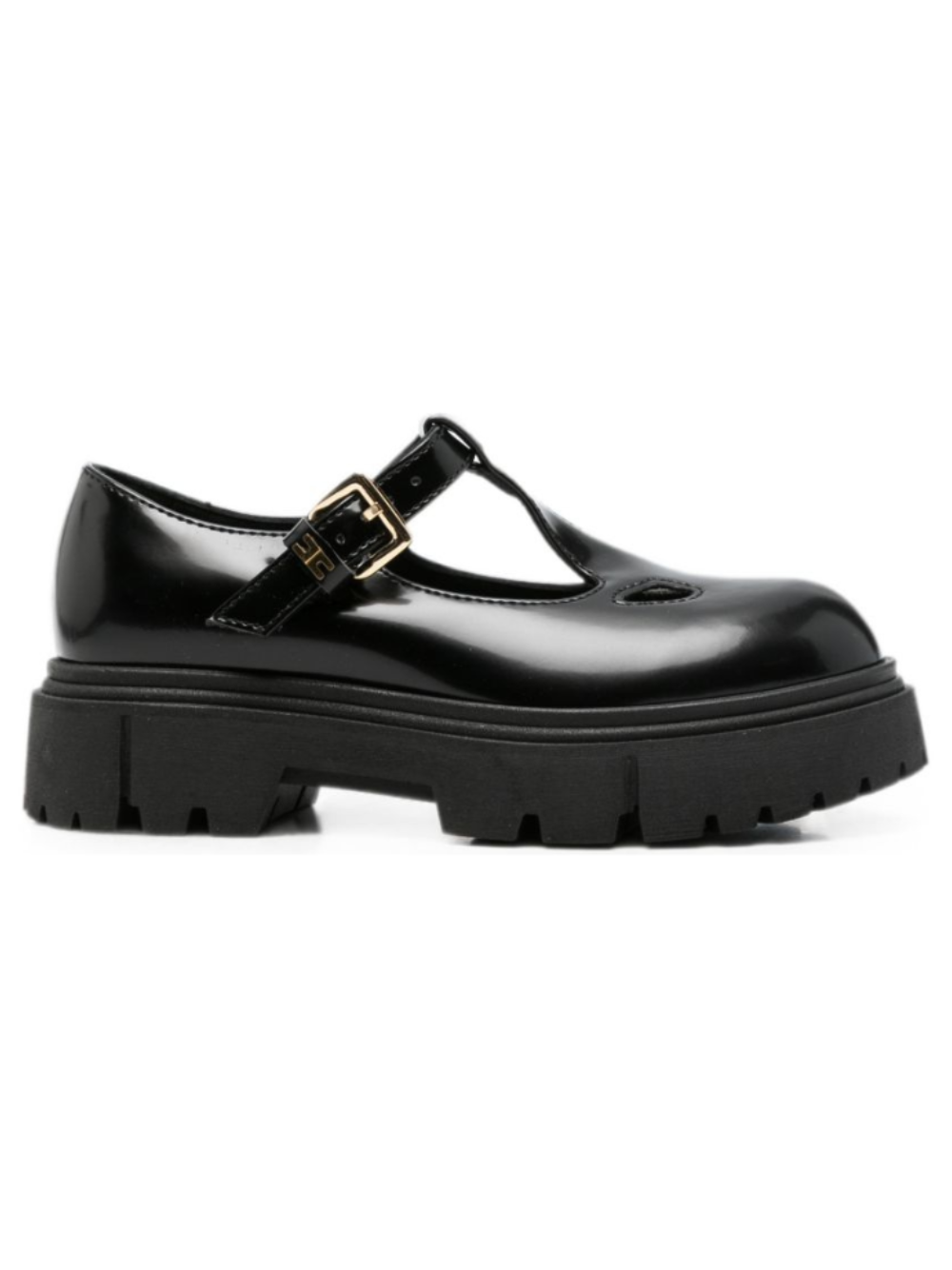 Ballerine con cinturino a T per bambina Elisabetta Franchi La Mia Bambina nere con dettagli cut-out F4A4E06481259 999 ElISABETTA FRANCHI KIDS