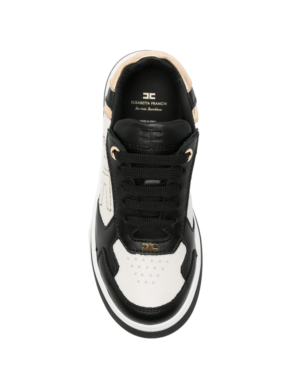 Sneakers per bambina Elisabetta Franchi La Mia Bambina nere con design a inserti F4A9E06711251 A870 ElISABETTA FRANCHI KIDS