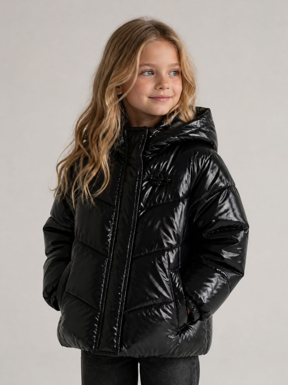 Giubbino per bambina Fay Kids nero con design trapuntato FZ2B37 N0466 930 FAY KIDS