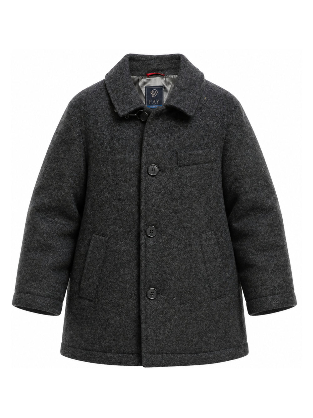 Cappotto per bambino Fay Kids grigio con chiusura frontale con bottoni FZ2H00 E0261 8A0 FAY KIDS
