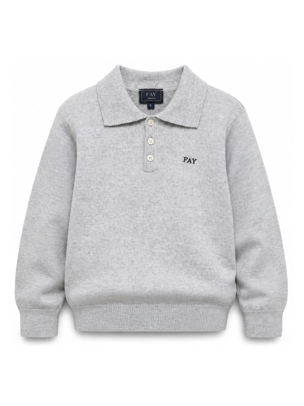 Maglione per bambino Fay Kids grigio con colletto stile polo FZ9H20 W0033 805 FAY KIDS