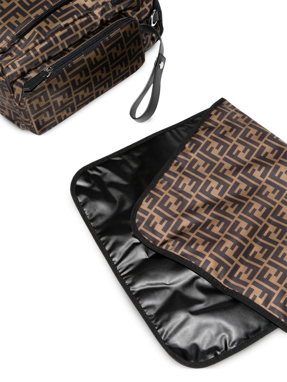 Borsa fasciatoio per neonati Fendi Kids marrone con monogramma FF 7VB013 ARDI F14TW FENDI KIDS