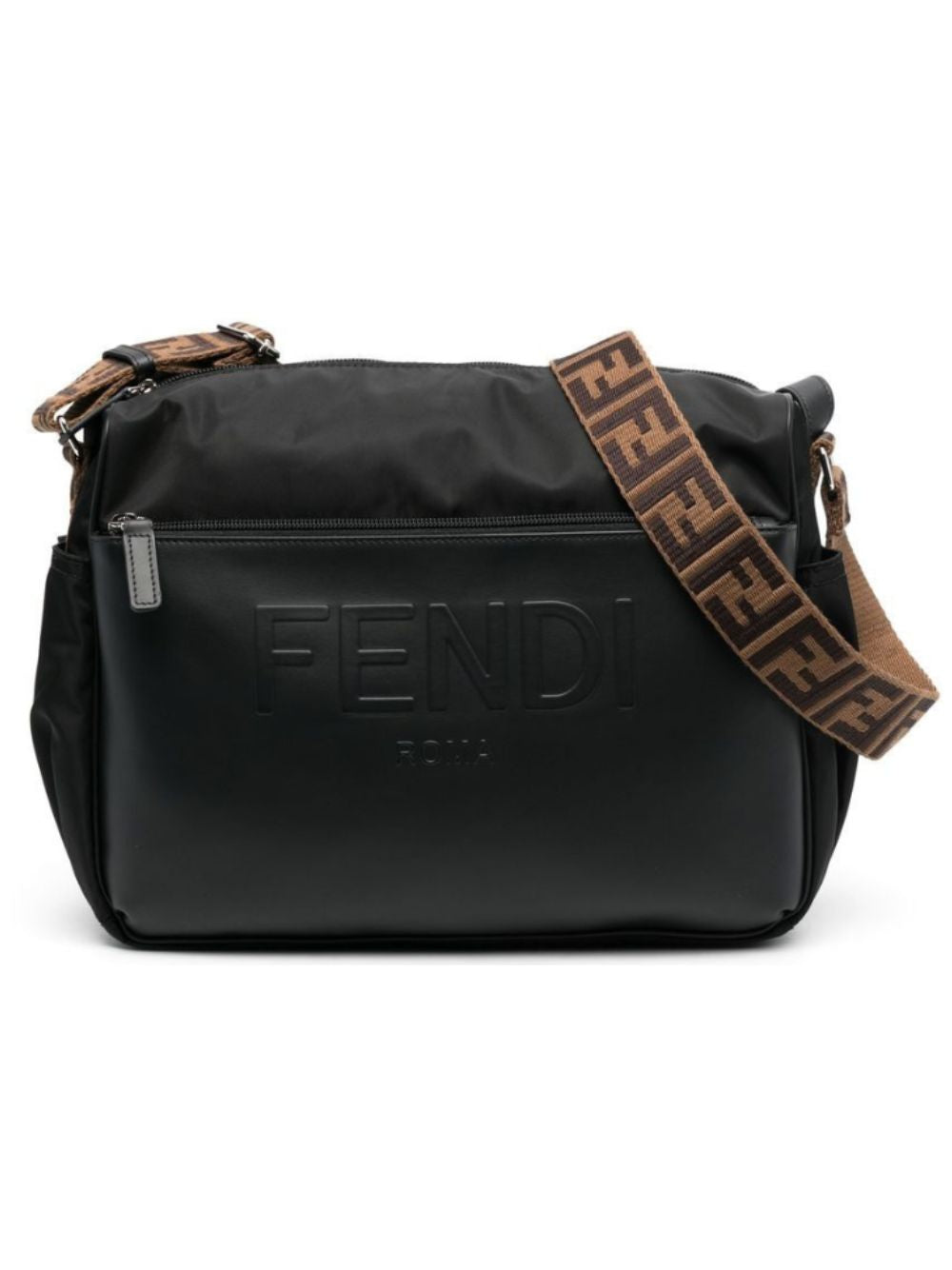 Borsa fasciatoio per neonati Fendi Kids nera con logo sul davanti 7VB014 AI9U F05U0 FENDI KIDS