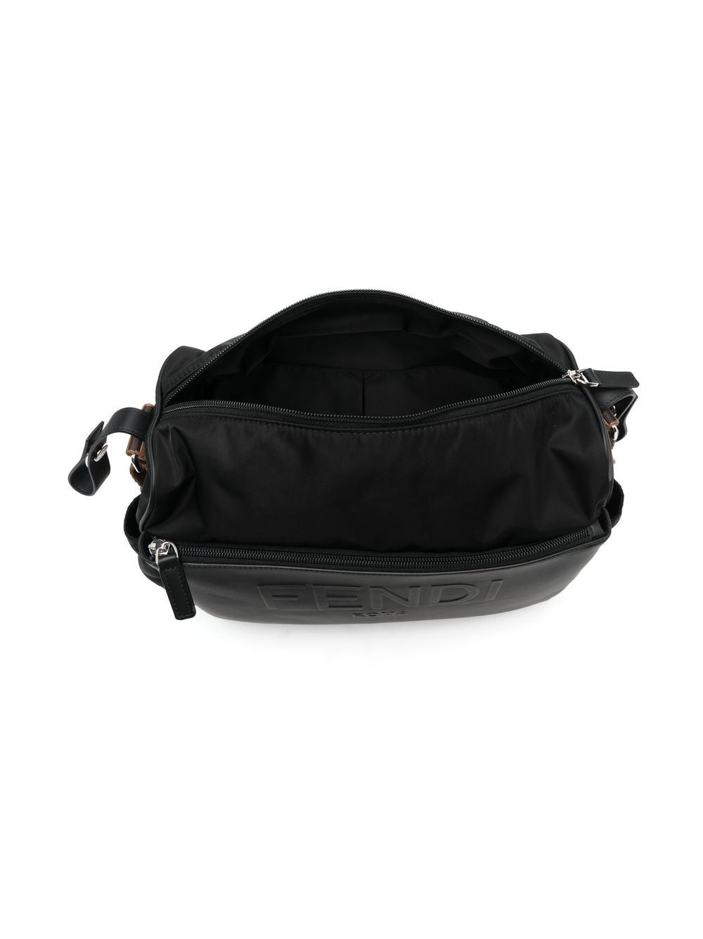 Borsa fasciatoio per neonati Fendi Kids nera con logo sul davanti 7VB014 AI9U F05U0 FENDI KIDS