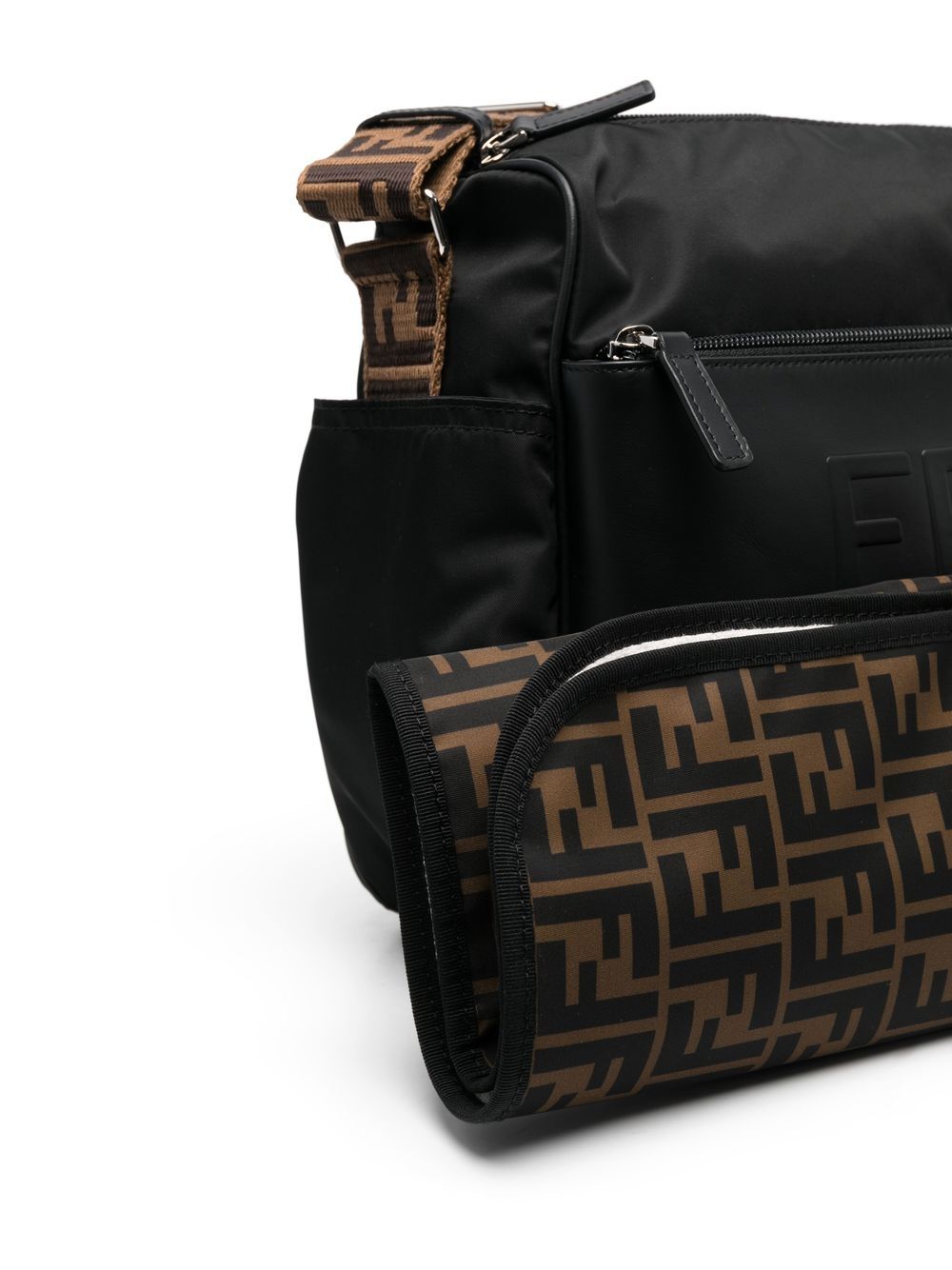 Borsa fasciatoio per neonati Fendi Kids nera con logo sul davanti 7VB014 AI9U F05U0 FENDI KIDS