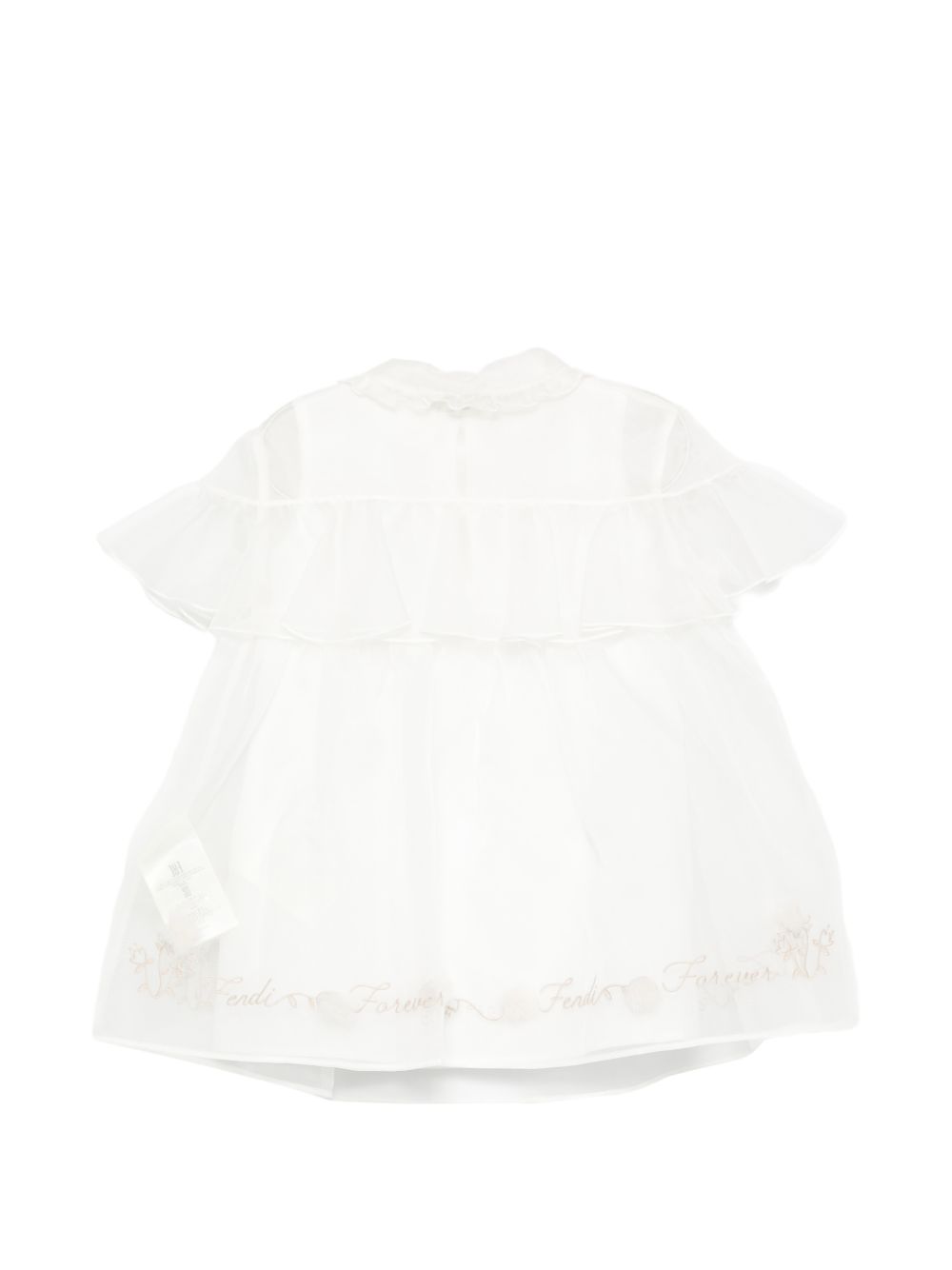 Abito per neonata Fendi Kids bianco con dettaglio a balze BFB634 AG20 F0TU9 FENDI KIDS