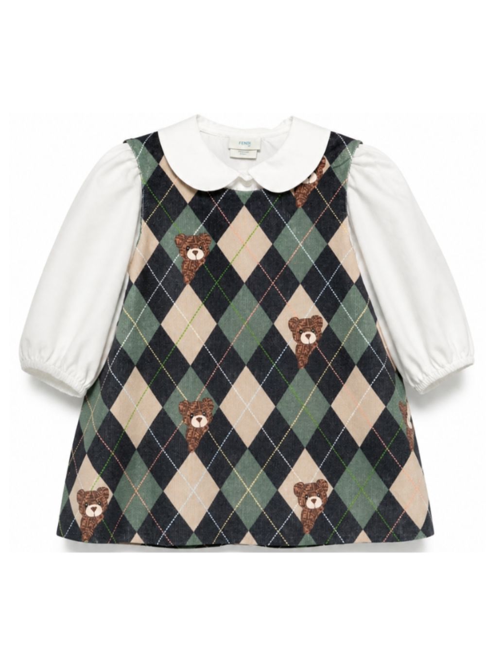 Abito per neonata Fendi Kids multicolore con stampa grafica Orsetti BFB641 AJJW F1PNJ FENDI KIDS