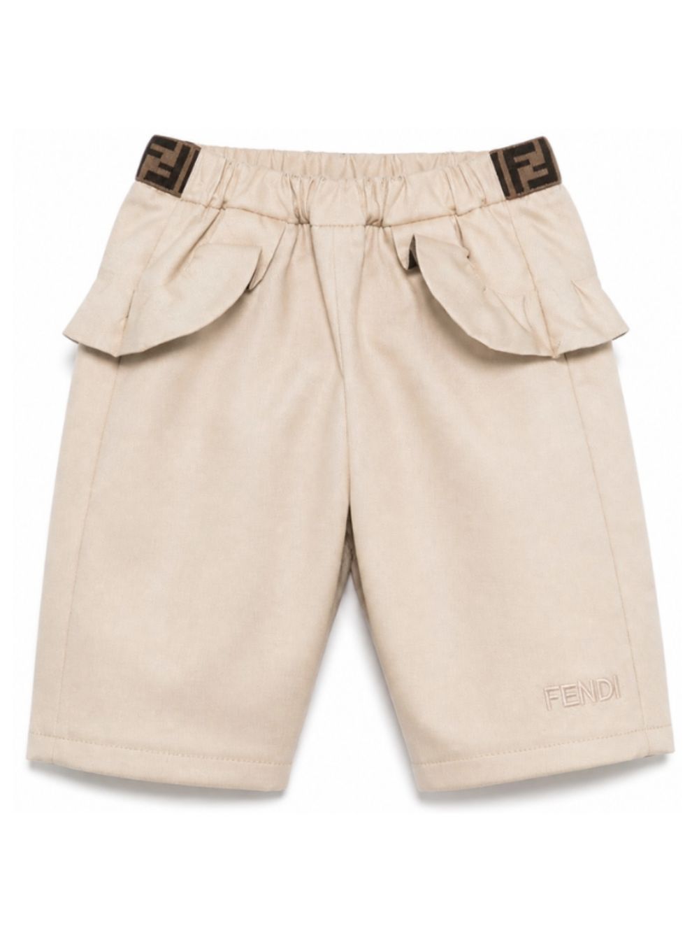 Pantaloni per neonata Fendi Kids beige con dettagli ruches BFF181 AS5Y F1P2N FENDI KIDS