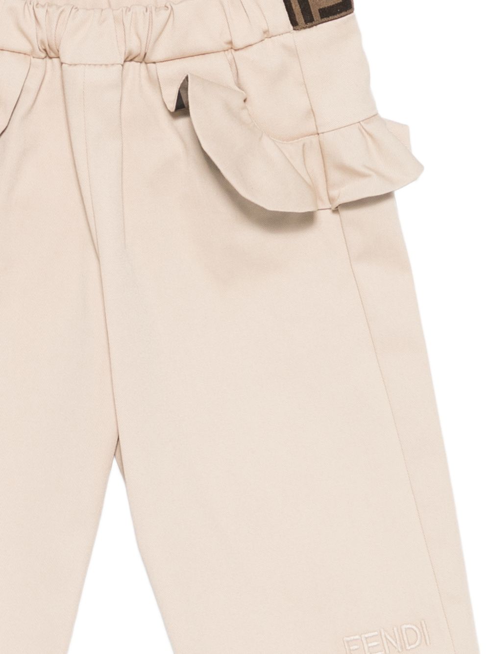 Pantaloni per neonata Fendi Kids beige con dettagli ruches BFF181 AS5Y F1P2N FENDI KIDS