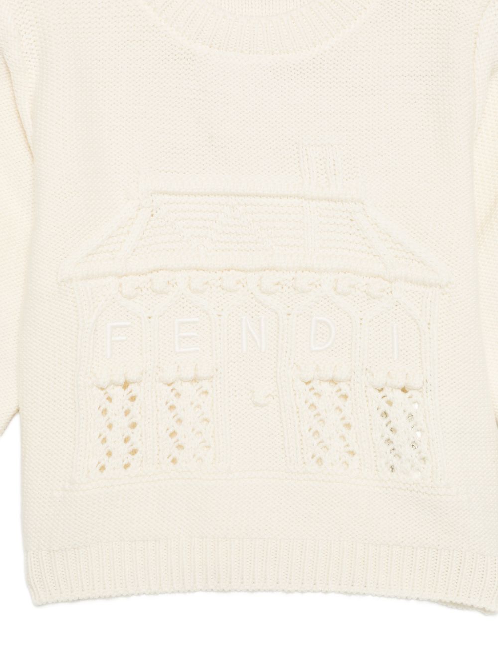 Maglione per neonati Fendi Kids bianco con dettagli traforati BFG108 AJ8Y F0WC4 FENDI KIDS