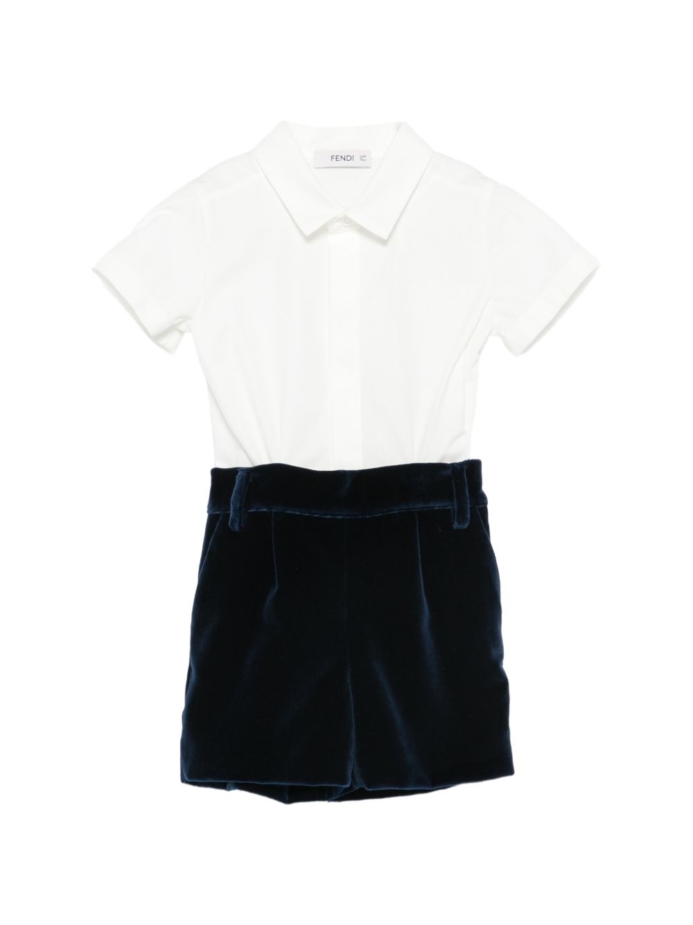 Completo per neonato Fendi Kids bianco con finitura in velluto BML170 AWLG F0QG3 FENDI KIDS
