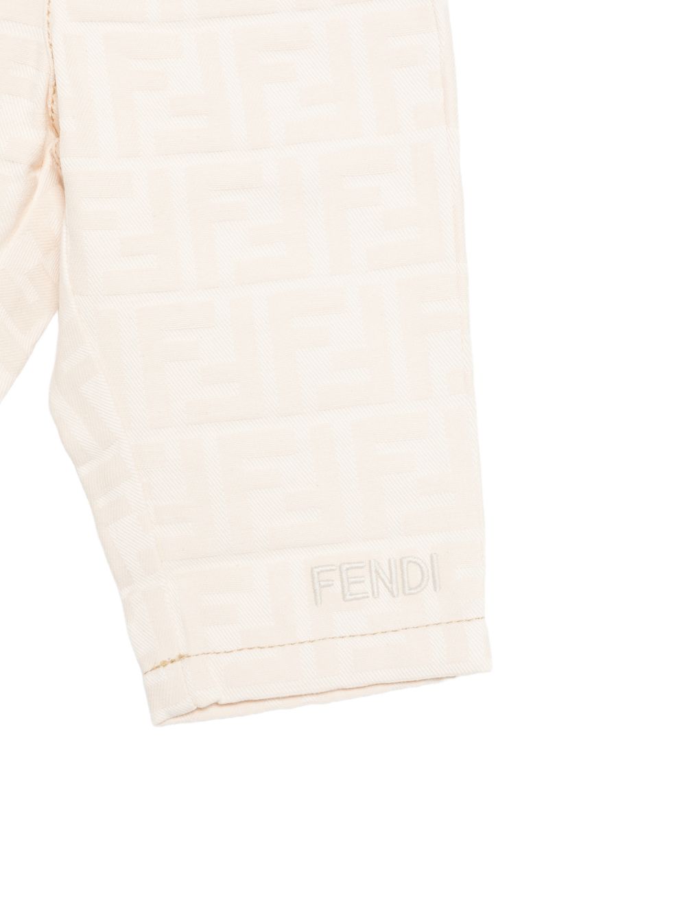Pantaloni per neonato Fendi Kids crema con finitura con logo BUF274 AY8V F0XW5 FENDI KIDS