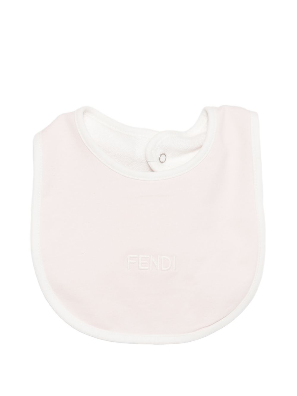 Set tutina cappellino e bavaglino per neonata Fendi Kids rosa con logo ricamato sul davanti BUK165 8RA F0C11 FENDI KIDS