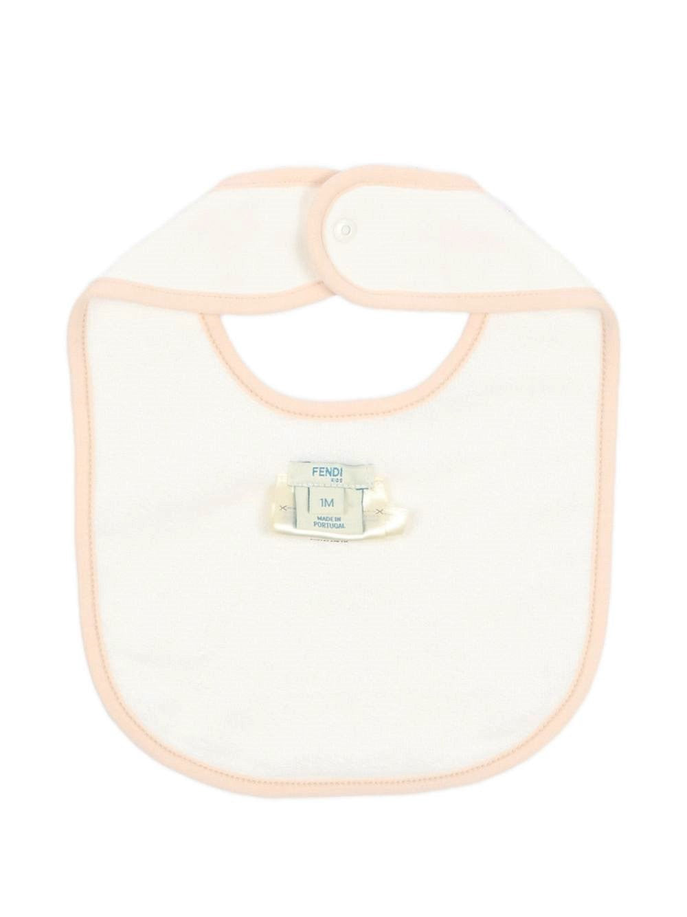 Set tutina, berretto e bavaglino per neonati Fendi Kids bianco con stampa orsetto BUK167 ST8 F0TU9 FENDI KIDS