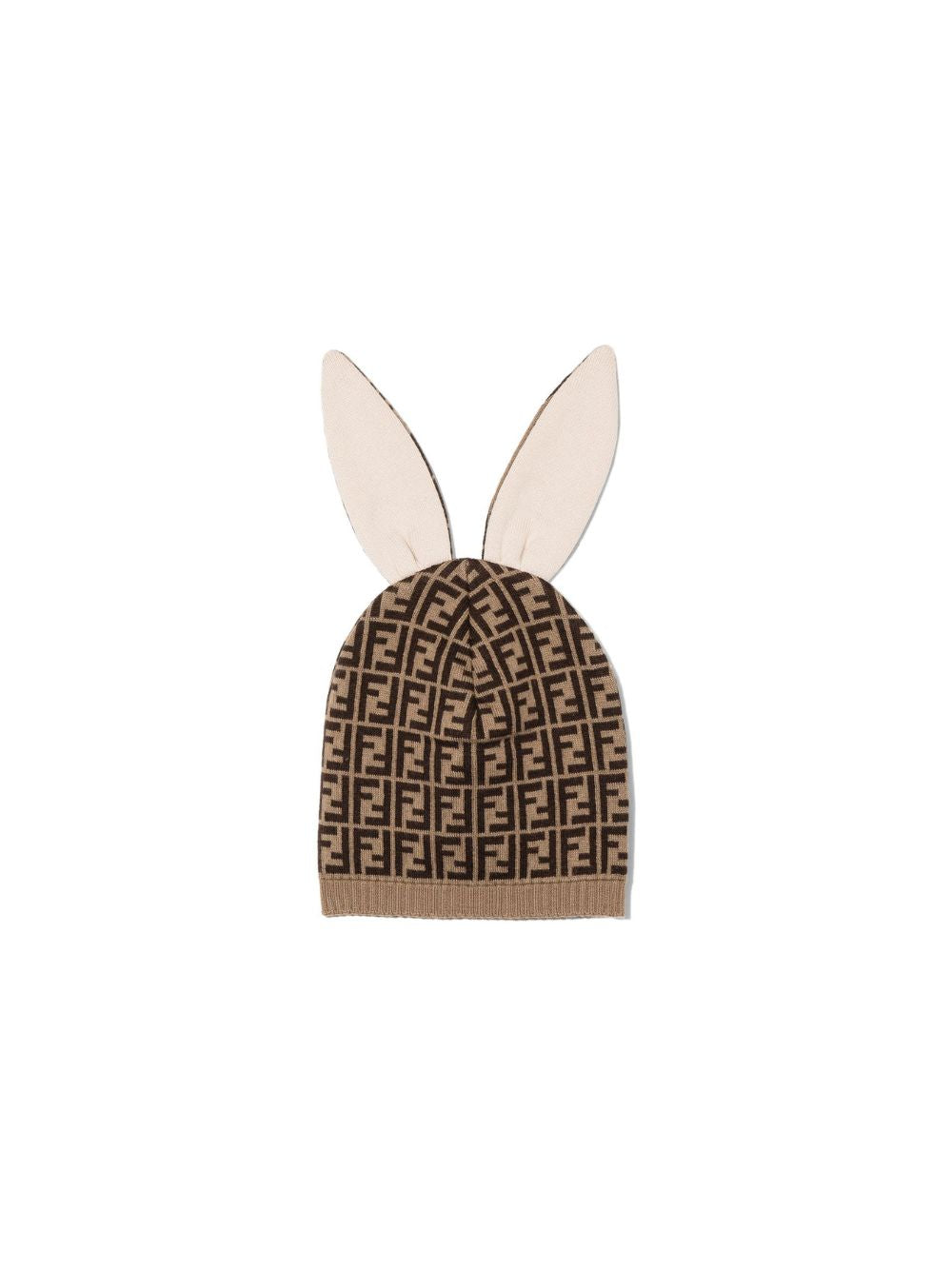 Berretto per neonati Fendi Kids marrone FF effetto jacquard BUP025 A3TE F0LMJ FENDI KIDS
