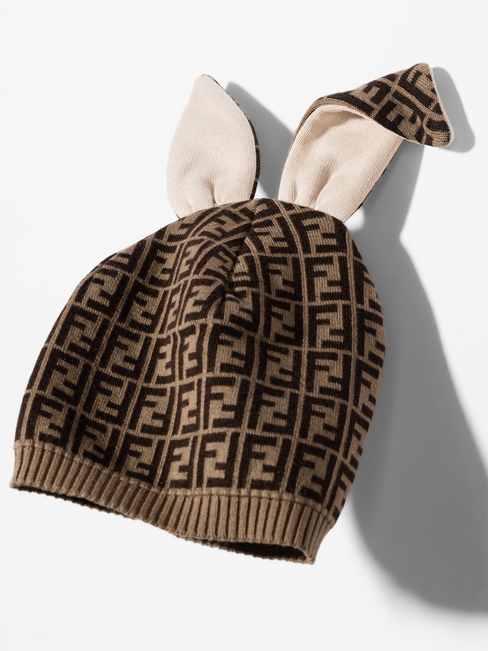 Berretto per neonati Fendi Kids marrone FF effetto jacquard BUP025 A3TE F0LMJ FENDI KIDS