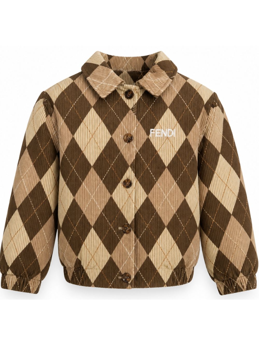 Giacca per bambini Fendi Kids beige con design a rombi JFA233 AY8U F1PNJ FENDI KIDS