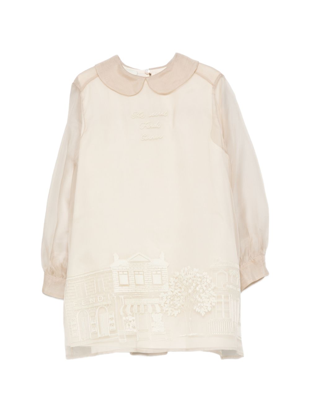 Abito per bambina Fendi Kids beige con dettagli ricamati JFB873 AIXR F1P2N FENDI KIDS
