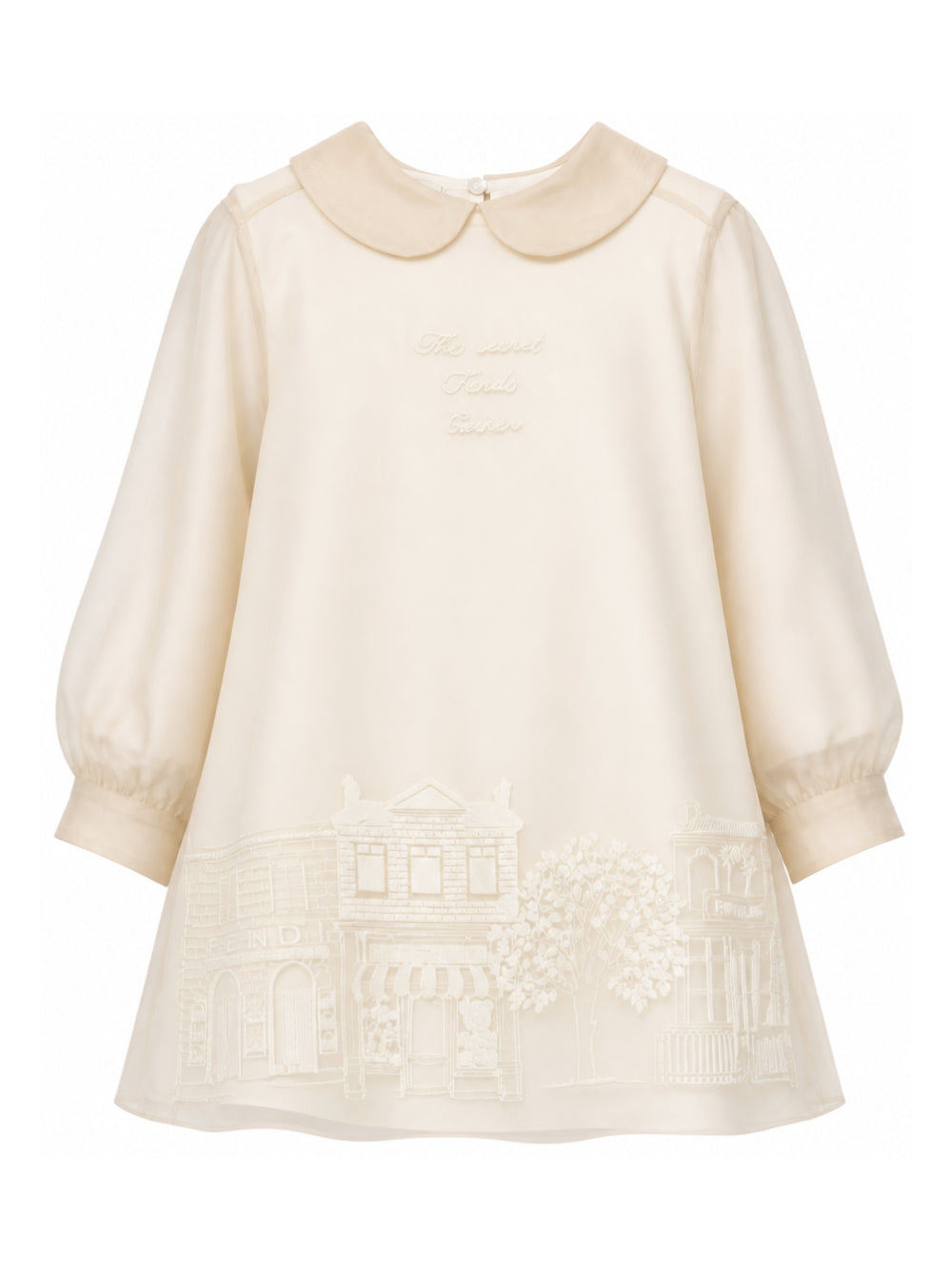 Abito per bambina Fendi Kids beige con dettagli ricamati JFB873 AIXR F1P2N FENDI KIDS
